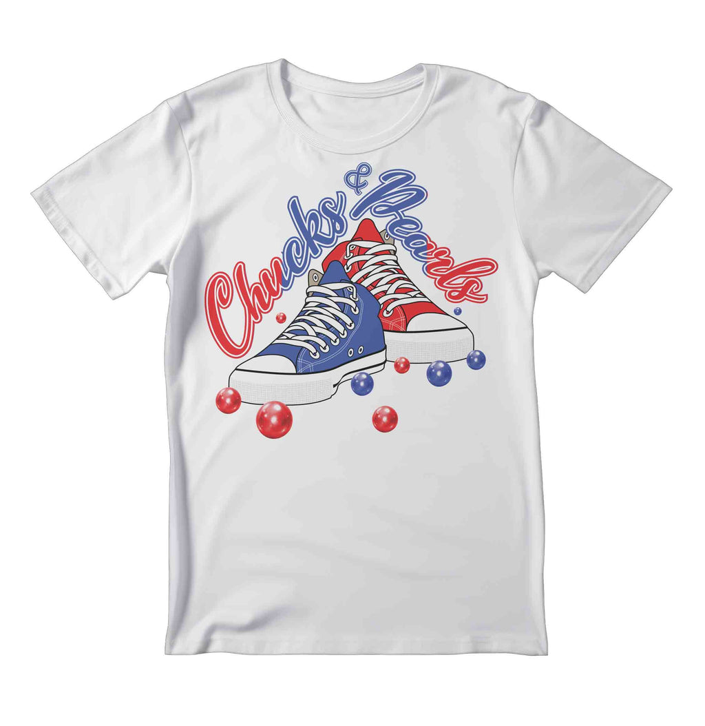 Chucks & Pearls (Red & Blue w/Pearls)