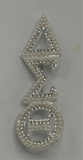Delta Sigma Theta -  Pearl  Letters 3”Brooch