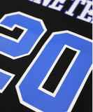 Zeta Phi Beta - Oversized Chenille & Printed Football Jersey (Black)