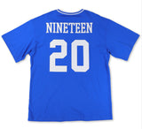 Zeta Phi Beta - Oversized Chenille & Printed Football Jersey (Blue)