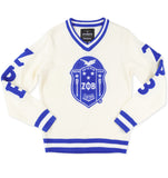 Zeta Phi Beta - VNeck Sweater (Ivory)