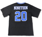 Zeta Phi Beta - Oversized Chenille & Printed Football Jersey (Black)