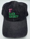 Alpha Kappa Alpha - 1st Black Sorority (Black Denim/Dad Cap)