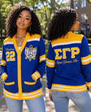 Sigma Gamma Rho - Chenille Cardigan  (Blue) (2Nd Edition)