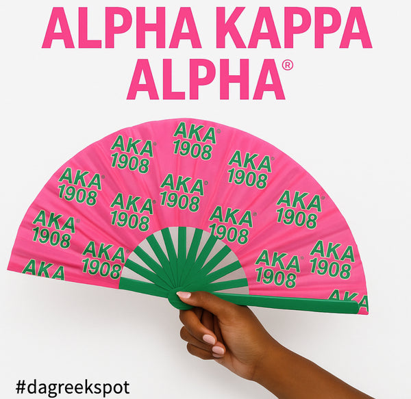 Alpha Kappa Alpha - Short Clack Hand Fan (Pink)