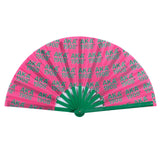 Alpha Kappa Alpha - Short Clack Hand Fan (Pink)