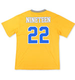 Sigma Gamma Rho - Oversized Chenille & Printed Football Jersey (Gold)