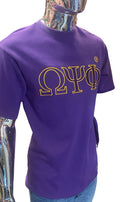 Omega Psi Phi - Double Stitched Embroidered Short Sleeve Shirt, Da Greek Spot Original Collection