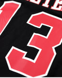 Delta Sigma Theta - Oversized Chenille & Printed Football Jersey (Black)