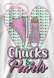 Chucks & Pearls (COMMA- LA) ,White w/Pink