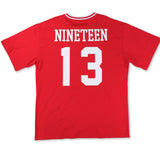 Delta Sigma Theta - Oversized Chenille & Printed Football Jersey (Red)