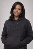 Alpha Kappa Alpha -  1908 Chenille Black Hoodie  w/Rhinestone ( w/Satin Lined Hood & Thumb Holes)