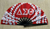 Delta Sigma Theta - Clack Hand Fan (Red w/Pearls)