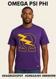 Omega Psi Phi - Heavy Weight Big Stitch Embroidered Short Sleeve Shirt, Dagreekspot Original Collection