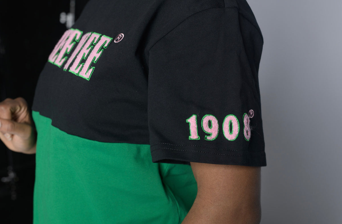 Alpha Kappa Alpha {Skee-Wee - Chenille/ Color Block , Black) Da Greek Spot Original Collection