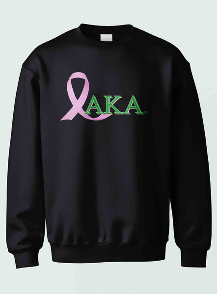 Alpha Kappa Alpha - Breast Cancer Awareness(Crewneck Sweatshirt(Green/Black)