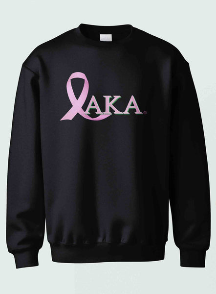 Alpha Kappa Alpha - Breast Cancer Awareness(Crewneck Sweatshirt(Pink/Black)