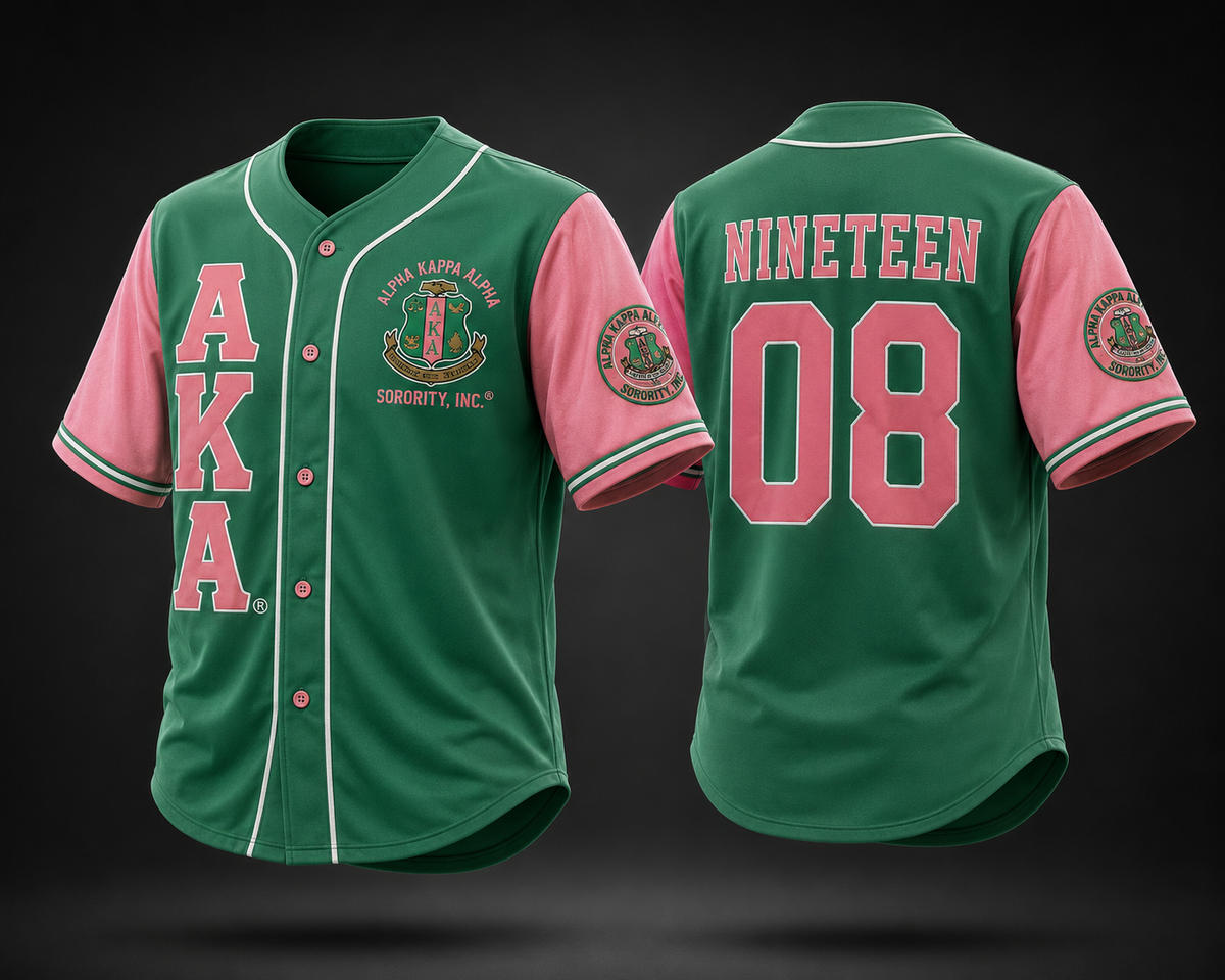 Alpha Kappa Alpha- Baseball Jersey (Green)