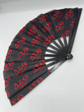 Delta Sigma Theta - Clack Hand Fan (Black w/Black Handle)