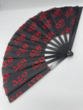 Delta Sigma Theta - Clack Hand Fan (Black w/Black Handle)
