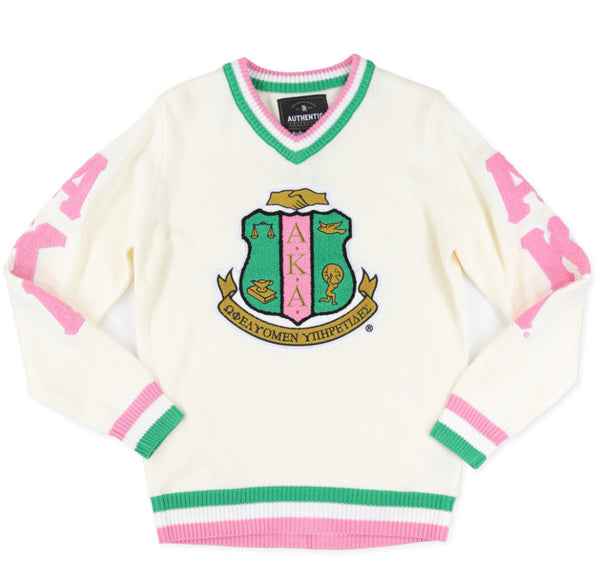 Alpha Kappa Alpha - VNeck Sweater (Ivory)