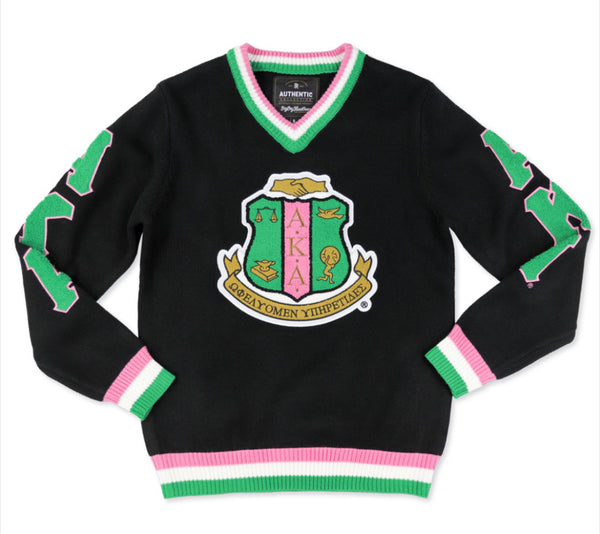 Alpha Kappa Alpha - VNeck Sweater (Black)
