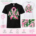 Alpha Kappa Alpha breast cancer awareness printed T-shirt in black and white