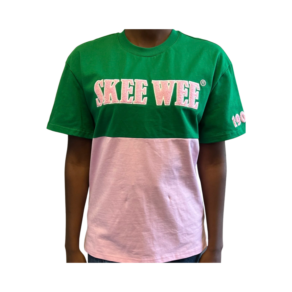Alpha Kappa Alpha {Skee-Wee - Chenille/ Color Block ,Pink) Da Greek Spot Original Collection