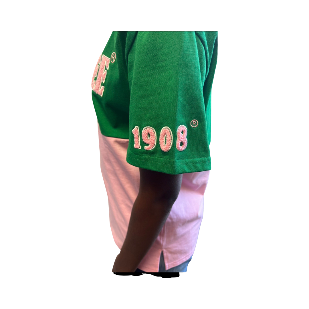 Alpha Kappa Alpha {Skee-Wee - Chenille/ Color Block ,Pink) Da Greek Spot Original Collection
