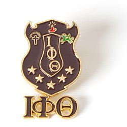 Iota Phi Theta - 3D Color Shield Pin w/Letters