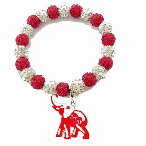 Delta Sigma Theta - Stretchy Bling Bracelet w/Elephant