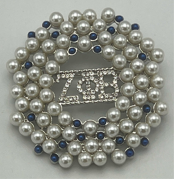 Zeta Phi Beta - Letters w/Pearl 2”Brooch