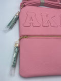 Alpha Kappa Alpha - Embossed Cross Body Bag (Pink)