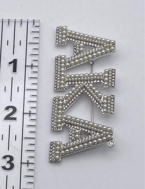 Alpha Kappa Alpha - 2.75” Large Pearl Letter Brooch