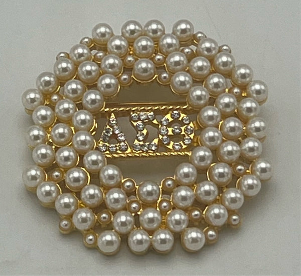 Delta Sigma Theta - Letters w/Pearl 2”Brooch