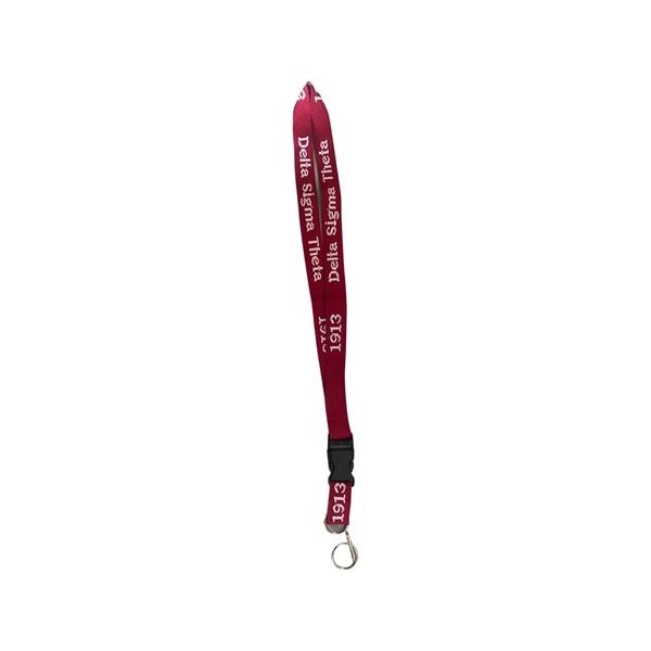 Delta Sigma Theta - Woven Embroidered Lanyard (Crimson)