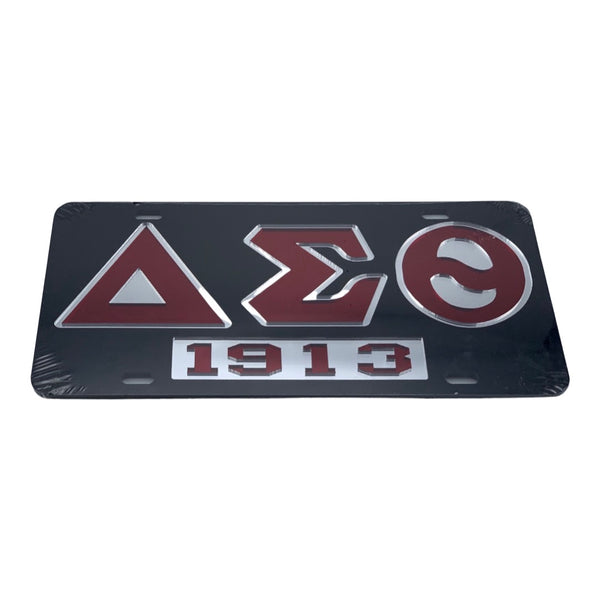 Delta Sigma Theta - 1913 w/Letters Black Mirror License Plate
