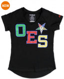 Order of The Eastern Star - V-neck Tee (Black)