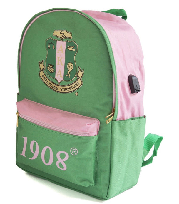 Alpha Kappa Alpha - Backpack w/USB Port